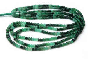 Perles en forme de rondelle lisse ombré émeraude perles de pierres précieuses émeraude naturelle 2X3MM longueur est 14''Inches perles de fabrication de bijoux - Product Image 4