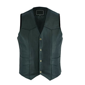 RECORD,S 100% véritable cuir de vache chaud Street Style cuir gilet extérieur tenue décontracté à la mode gilet pour hommes 2025 - Product Image 1