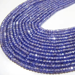Joya eminente de alta calidad amatista púrpura Zirconia cúbica CZ Rondelle cuentas facetadas 3mm hebra 13 pulgadas de largo fabricación de joyas - Product Image 1