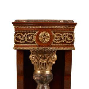 Columna Decorativa de Madera de Lujo con Pedestal y Centro con Efecto Mármol - Product Image 6