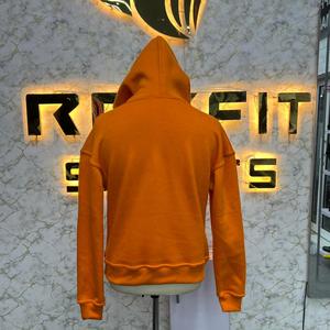 Custom Design Hoodie Unisex Oversized Knitted Sweatshirt Rhinestone Letter Print <b>Back</b> Logo Streetwear Gray Autumn Style - Product Image 4