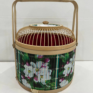 CUISINE RANGEMENT panier en bambou tressé ensemble d'ustensiles ronds 3 autres paniers de rangement panier de fruits nourriture oeuf amande - Product Image 1