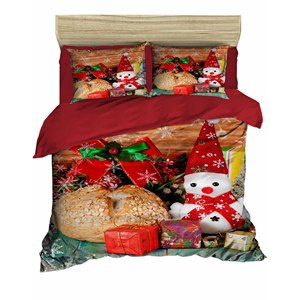 Juego de Funda Nórdica Doble 100% Algodón Ranforce con Estampado Digital Navideño Festivo, Ropa de Cama Clásica para el Hogar - Product Image 2