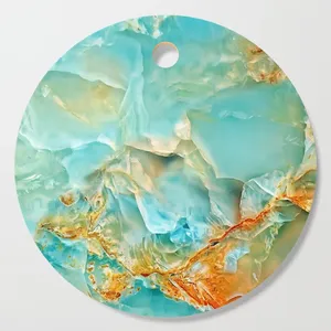 Tabla de cortar de mármol personalizada para el hogar Diseño de Cubiertos de tendencia única Cocina de corte de logotipo personalizado de madera completamente esmaltada - Product Image 2