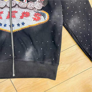 Ensemble de survêtement pour homme, vêtements de jogging d'entraînement d'hiver, personnalisé, 100% coton, streetwear, imprimé en relief, techniques de strass, OEM - Product Image 5