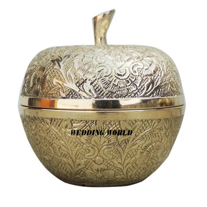 Tarro de metal para dulces con acabado dorado, decorativo para mesa, tarro de lujo para frutos secos, forma personalizada, nuevo dispensador de nueces de metal de diseño. - Product Image 5
