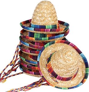 หมวกสำหรับสัตว์เลี้ยงหมวกปาร์ตี้ซอมเบรโร่ฟางขนาดเล็กหมวกฟางเม็กซิกันพร้อมเชือกคอตตอนปรับได้สำหรับสัตว์เลี้ยงขนาดเล็กลูกสุนัขแมว - Product Image 6
