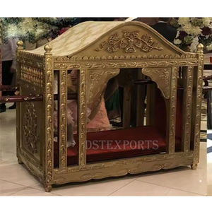 Doli Palki de Mariage Pakistanais, Entrée de la Mariée, Plaqué Or, Luxe, Bois, Portable, Taille Personnalisée pour les Événements de Mariage - Product Image 3