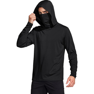 2025 qualité supérieure à manches longues sweat à capuche de pêche impression personnalisée séchage rapide Protection solaire vêtements bases coton mélangé - Product Image 1