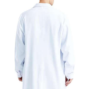 Bata de Laboratorio Blanca Ajustada Unisex de Poliéster/Algodón, Uniforme Quirúrgico para Enfermeras, Uso Hospitalario, Aspecto Limpio, Tela de Calidad - Product Image 3