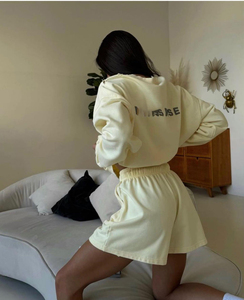 Oversize Hoodie Jogger Set 2 Piece Tracksuit <b>Short</b> Set Unisex Jogging Long <b>Sleeve</b> <b>Sweatshirt</b> and <b>Shorts</b> Sets Women - Product Image 4