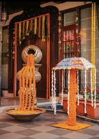 Guirlandes de fleurs artificielles en plastique indien Alam - Fabriquées à la main, 5 pieds, imperméables, longue durée de vie, directement de l'usine, décoration intérieure/extérieure