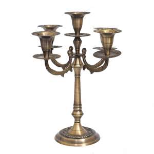 Ensemble de bougeoirs et bougeoirs en laiton doré, support de bougie décoratif de Table pour mariage, dîner, fête, décoration de la maison à vendre - Product Image 4