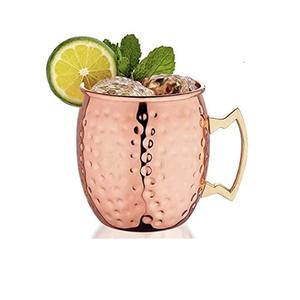 Martelé brillant fini cuivre moscou Mule tasse avec poignée en laiton pour boisson froide bière vin boire utilisation maison Bar hôtel décor - Product Image 1