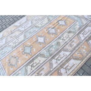 Tapis vintage 6,5x9,6 pieds, grand tapis turc, tapis en laine beige à pois - Product Image 5