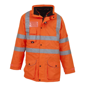 Wholesale Custom Logo Construction Workwear Winter Waterproof High Visibility Safety Jacket Polyester Fluorescent for Men's - Product Image 3