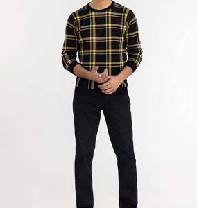 Nouveau 100% laine respirant hommes chandails hiver pull ample couleur unie col rond manches longues personnalisé chandails tricotés pour hommes - Product Image 1