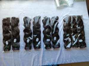 Extensions de cheveux humains vierges Remy d'Inde du Sud, non traités, naturels, ondulés, en mèches de 100g, avec frontal adhésif, directement du fabricant - Product Image 4