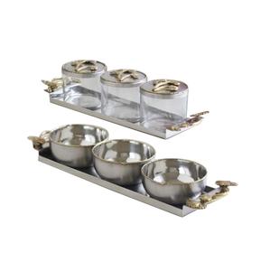 ชามเสิร์ฟผลไม้สำเร็จรูปสีเงินหรือน้ำซุปสลัดหรือก๋วยเตี๋ยวชามเสิร์ฟอุปกรณ์รับประทานอาหารที่บ้านชามเสิร์ฟ - Product Image 1