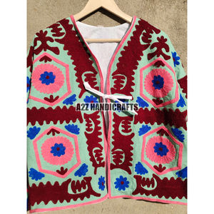 <b>Women's</b> Winter Robe <b>Jacket</b> with Detachable Suzani Embroidery Short TNT Fabric Coat Featuring a Chic Suzani Design - Product Image 5