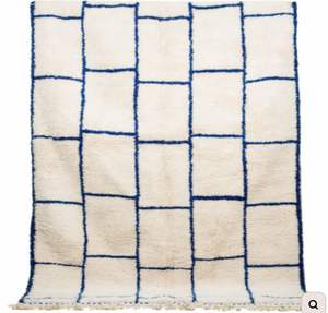 Alfombra Boujaad Marroquí Moderna Tejida a Mano, 100% Lana, Diseño a Cuadros, 8mm de Grosor, Alta Calidad, Venta al Por Mayor - Product Image 1