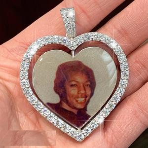 Pendentif photo personnalisé Collier médaillon à mémoire ronde-Pendentif de grande taille de style Hip Hop pour hommes et femmes - Product Image 2