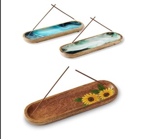 Brûleur d'encens en bois époxy FragrantLuxury avec finition brillante - Product Image 6