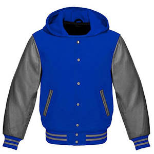 Wholesale Custom Varsity Jackets for Men Women Stand Collar Breathable 100% Cotton College Baseball Jacket - Product Image 5