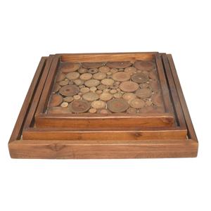 Acabado de nogal de calidad Superior para cocina, catering, bandeja usada para servidor de alimentos para desayuno, vajilla, Decoración de mesa, bandeja para servir - Product Image 4