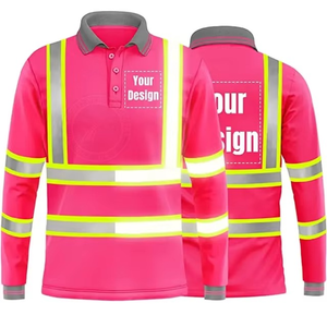 Usine en gros solide à manches courtes sécurité réfléchissante 100% coton respirant pour chemise haute visibilité vêtements de travail de sécurité - Product Image 5