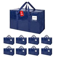 Sacs de rangement et de déménagement extra-larges réutilisables en PP tissé avec fermetures éclair, housse anti-poussière robuste pour vêtements et usage domestique