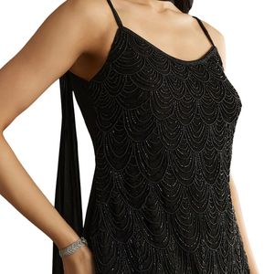 Vente en gros Georgette Kurta noir avec coupe Dana Moti travail gland Dupatta pour la fête de mariage porter réception de fête et commandes personnalisées - Product Image 5