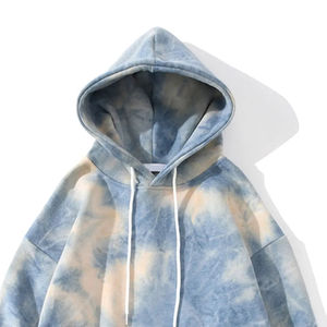2026 High Demanded Winter Tie Dye Plain Dyed Women Men Hoodies Bleach <b>Washed</b> Cotton Blended Pullover Eco-Friendly - Product Image 3
