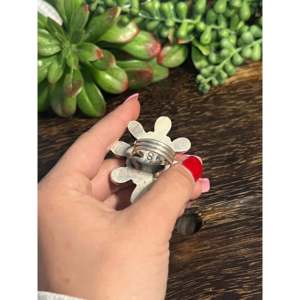 Royston Turquoise & Sterling Silver <b>Ring</b> Bezel Set Size 8 <b>Dainty</b> Hip-Hop Style Everyday Wear Fine Jewelry - Product Image 5