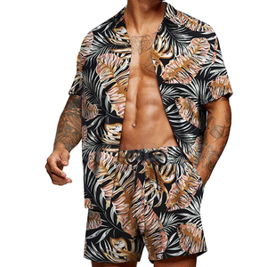 ชุดสูทแขนสั้นของผู้ชายกางเกงขาสั้นชายหาดลำลองวันหยุดชุดผู้ชายง่ายและสบายสำหรับผู้ชาย - Product Image 2