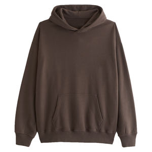 Sudadera con capucha esencial para hombre con cremallera 100% algodón de gran tamaño recortada con cremallera sudaderas con capucha con hombros caídos ropa de calle de peso pesado pulóver - Product Image 1