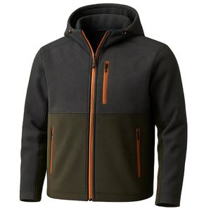 Veste Softshell à capuche personnalisée pour hommes Manteau d'extérieur de pluie à poches zippées avec logo avant Style décontracté pour l'hiver - Product Image 4
