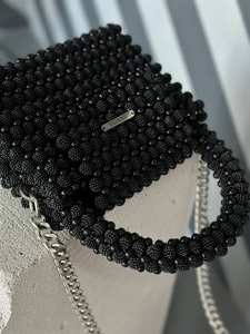 Sac Hobo en plastique perlé ivoire fait à la main sac à main moderne | Durable Portable grande capacité sac à bandoulière utilisation garde-robe - Product Image 4