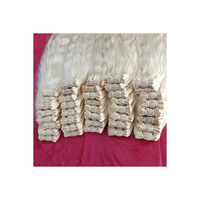 Extensions de cheveux indiens Remy vierges gris clair de haute qualité, sans produits chimiques, tissage à la machine, double trame, ondulés naturels