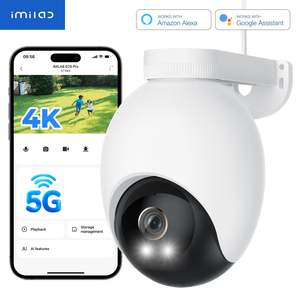 Cámara de Seguridad Exterior IMILAB EC6 Pro 4K 8MP UHD, 360 ° Cámara WiFi PTZ de 2.4/5 GHz, Detección de Personas, Vehículos y Humo de Incendio - Product Image 1
