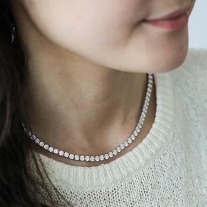 สร้อยคอเพชรธรรมชาติที่ขายดีที่สุดเครื่องประดับทอง14K/18K สำหรับงานแต่งงานหรืองานปาร์ตี้ - Product Image 4