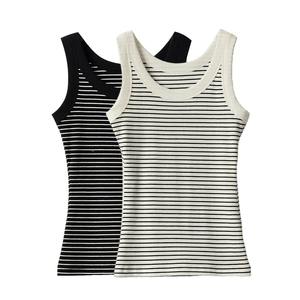 Femmes coton couleur unie femme mince sans manches gilet décontracté couleur unie culture coupe inférieure haut pour dames - Product Image 1