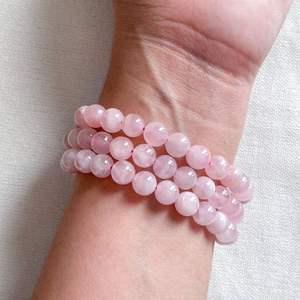 Bracelet en cristal de Quartz Rose naturel de pierres précieuses polies perles en vrac pour la fabrication de bijoux 8mm 10mm 12mm - Product Image 3