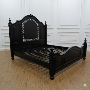 Lit king-size modèle Arthur en bois de mahogany massif 180 x 200 cm, meubles faits à la main en Indonésie - Product Image 1