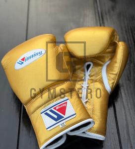 Gants de boxe en cuir à lacets authentiques, neufs, de marque Winning, professionnels, avec poignées respirantes, design respirant, sangle de poignet réglable, haute qualité - Product Image 3