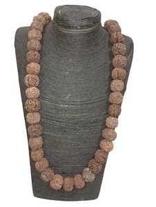5 mukhi nepali rudraksha Mala 54เม็ดสีดำธรรมชาติที่ดีที่สุดได้รับการรับรองการป้องกันที่สมบูรณ์แบบ - Product Image 5