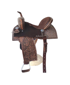 Selles de course occidentales et anglaises en cuir véritable de qualité supérieure pour l'équitation - Product Image 1