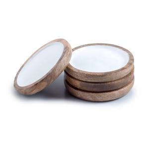 Ensemble de sous-verres en bois massif gravés avec le drapeau américain, résistants à la chaleur, rustiques, pour la salle à manger, la table basse, la décoration de la maison - Product Image 3