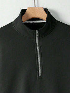 ชุดวอร์มแขนยาวมีซิปผ่าครึ่งแบบลำลองของผู้ชายชุดวอร์มเทรนนิ่งผ้าขนแกะผลิตตามสั่ง - Product Image 3