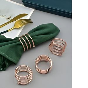 Servilletero circular simple y de bajo precio, servilletero de nuevo diseño para artículos de fiesta, servilleteros de alambre pulido de latón asequibles - Product Image 2